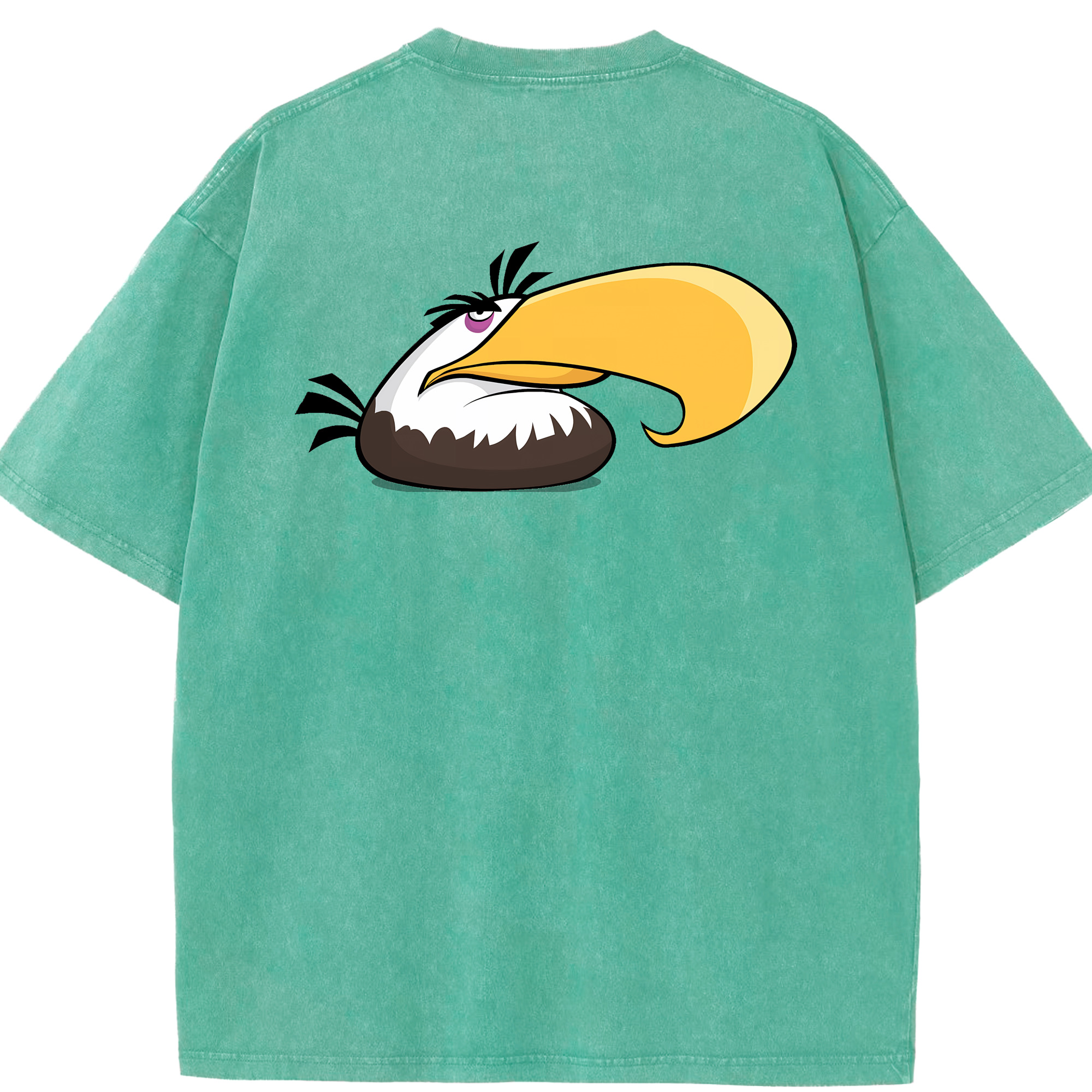 （画像用） Angry Birds アングリーバード 綿100% ヴィンテージ風 半袖Tシャツ（背面プリント）
